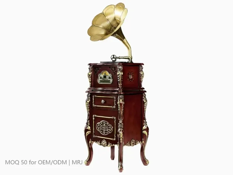 Brown Gold Inlay Front View Wood Frame Hardware