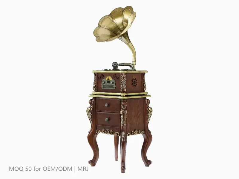 Brown Gold Inlay Right Side View Wood Frame Hardware