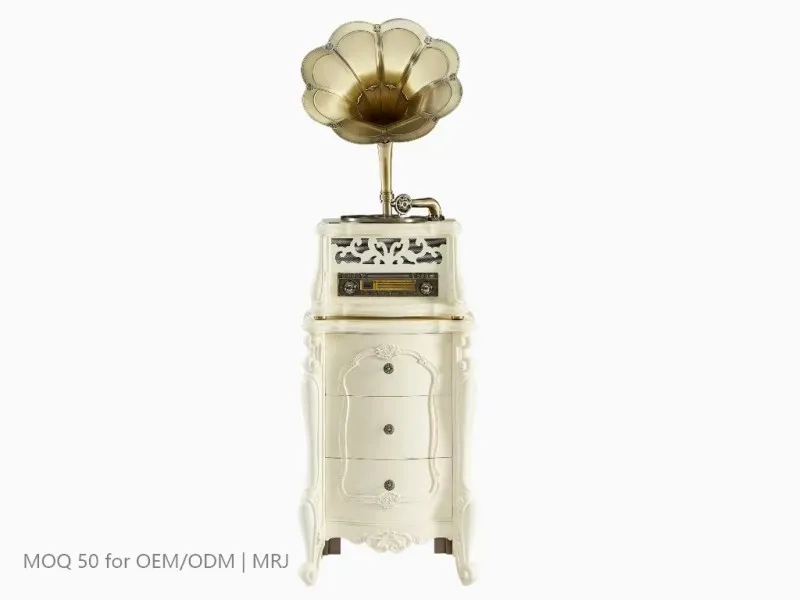 Cream White Front View Wood Frame Hardware