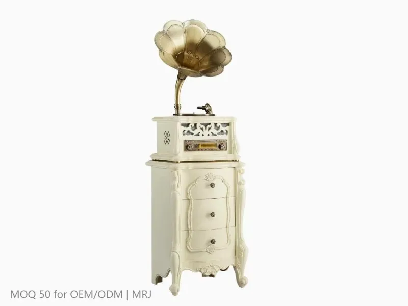 Cream White Left Side View Wood Frame Hardware
